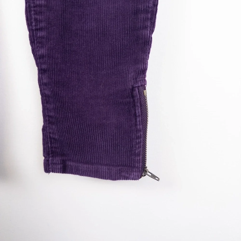 Ralph Lauren Corduroy Pants Kids 5 Purple Slim‎ Fit Ankle Zip Adjustable Waist